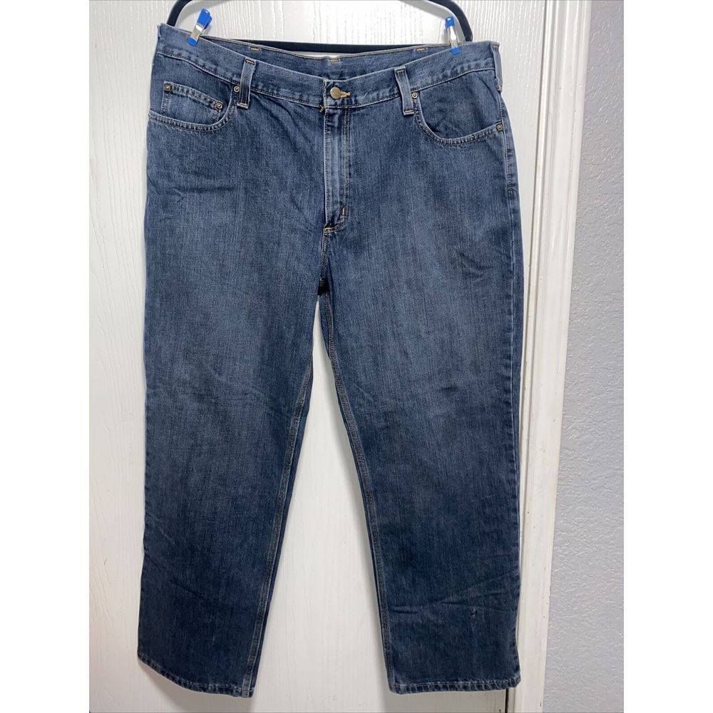 Carhartt Mens Relaxed Fit Straight Leg‎ Blue Jeans 40X30 Denim.